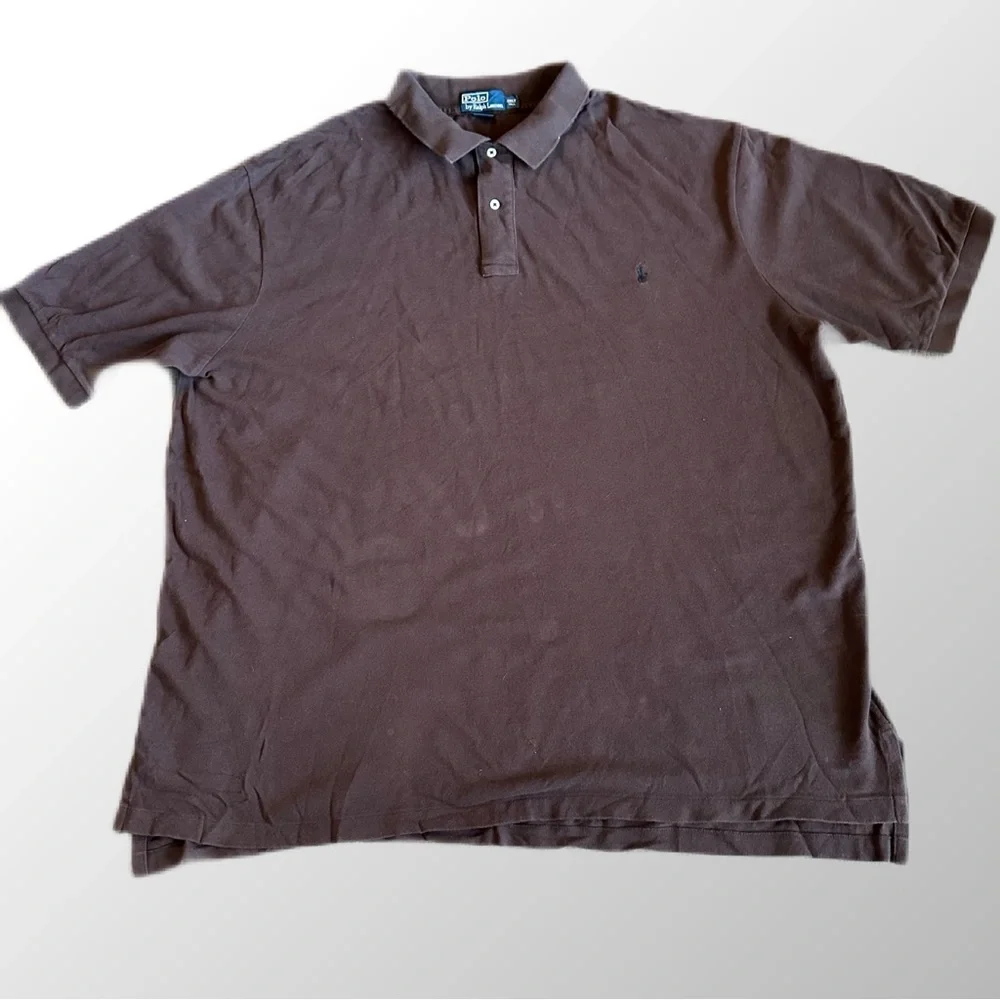 Polo Ralph Lauren Shirt Men's 3XLT Tall Chocolate Brown Pique‎ Polo Black Pony